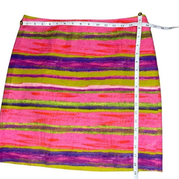 Ann Taylor Cotton Multicolor Striped A Line Mini Skirt Size 6 Hart of Dixie - Picture 5 of 7